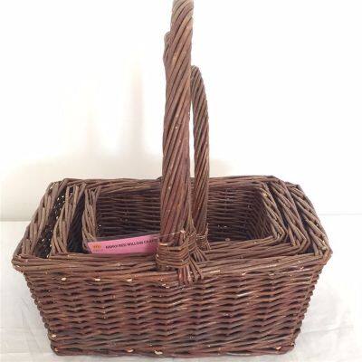 Hanging Flower Willow Basket Rectangular Shape Wicker Basket