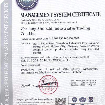 MANAGEMENT SYSTEM CERTIFICATE