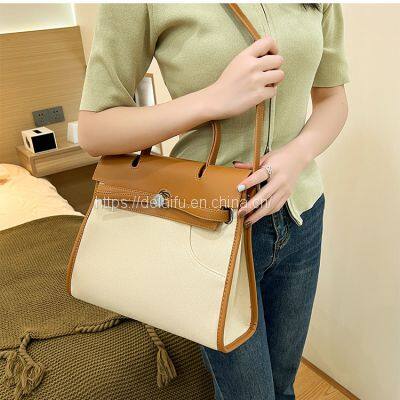 Canvas Kelly Bag Portable Large Capacity Fashion Women's Handbag photo-4