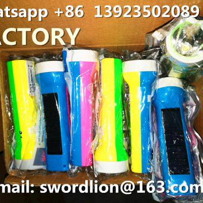 Hot Sale Factory SWORD LION Solar 03 Rechargeable LED Flashlight Torch C03 for Africa