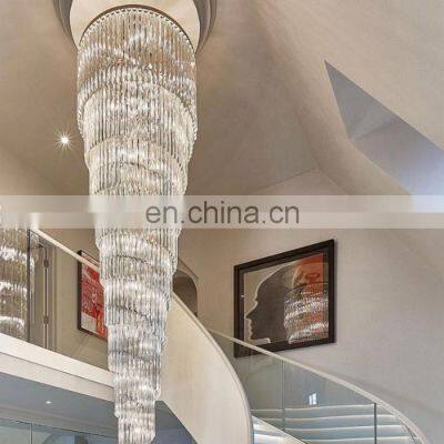 Hotel Spiral Crystal Chandelier Decorative Hanging Home Modern Indoor Staircase Lights Chandelier