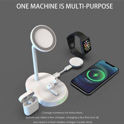 Usb Output Port Desktop Phone Charging Stand 2-In-1 Charging Dock Foldable Wireless Charger Support For Iphone 15 14 Pro Max