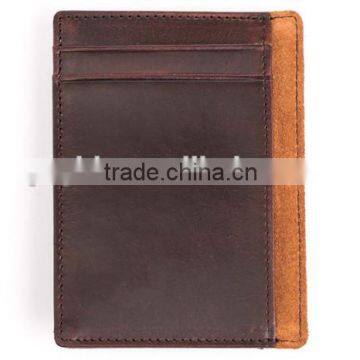 Rfid Blocking Darker Crazy Horse Money Clip Card Holder