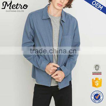 Wholesale Custom Mens Blue Long Sleeve Over Shirts