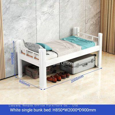Durable Powder Coated Wrought Iron Bunk Bed With Pravite Locker—Reinforced Column Institutional Bed for Construction Camp