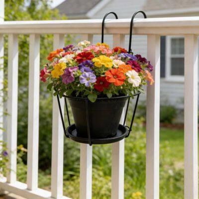 Hanging Steel Basket Factory Cheap Wholesale Plastic Hanging Planter Indoor&outdoor Plant Pot Home Garden Decoration Round Shape photo-2
