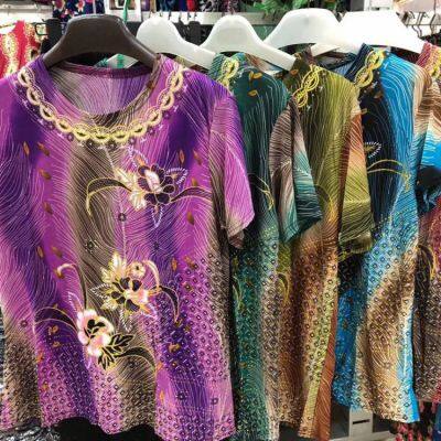 Оптовая продажа короткорукавных футболок для женщин среднего и пожилого возраста. Доступные источники одежды для полурукавных топов для матерей. Недорогая женская одежда