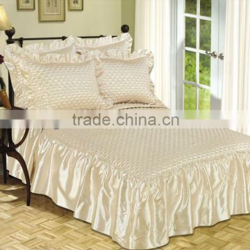 luxury 3pcs satin bed cover set