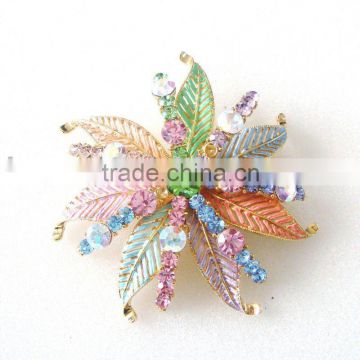 flower crystal brooch