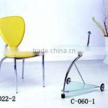 trianglular leather chair