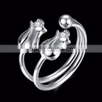 Double flower fashion ring finger rings photos, rings in 925 sterling silver                        
                                                                                Supplier's Choice