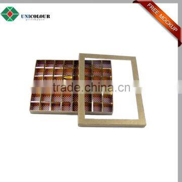 Latest Design Luxury Gold Cardboard Chocolate Box With Clear Lid