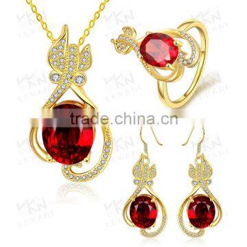 2015 Christmas party supplies! Crystal Neckalce & Earrings,rings,Women jewelry set