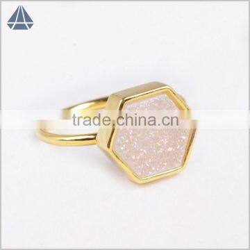 Druzy ring 925 sliver ring titanium druzy ring