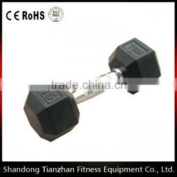 Hot Sale!!!TZ 3001 Rubber hex dumbbell/rubber coated dumbbell/dumbbell