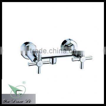 chrome polished wall mounted dual handles shower faucets