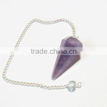 6-Facet Natural Amethyst Gemstone Pendulums photo-3
