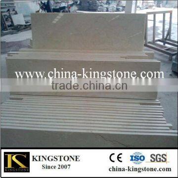 Hot Sell crema beige marble indoor polished marble stairs with own quarry & CE certificate