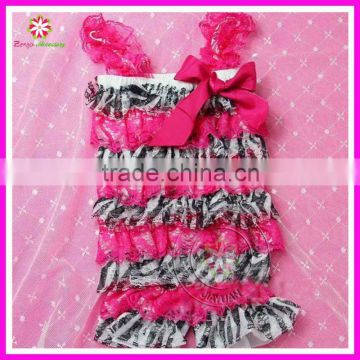 Zebra posh petti lace romper