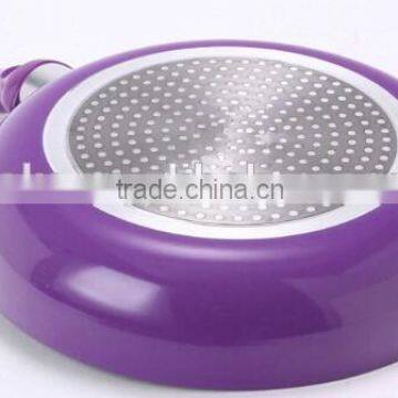 Purple Nonstick Ceramic Pressed/forged Deep Fry Pan Induction Cooker Used Factory Price photo-3