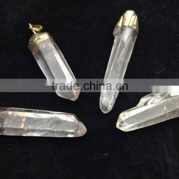 Wholesale Natural Druzy Stone Fashionable Crystal Gold Plated Edge Pendant photo-2