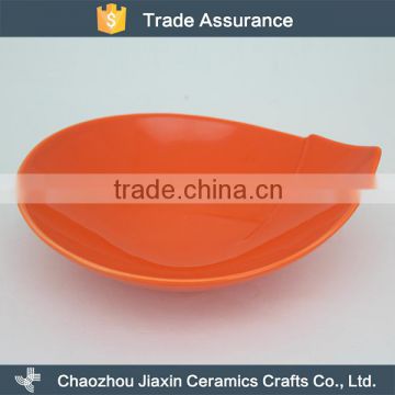 High quality modern elegant orange ceramic shell dinner plates