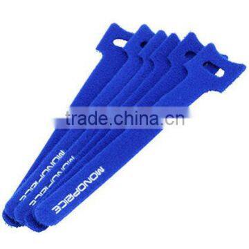 Customized Blue Cable Ties Straps Adjustable Hook And Loop Wire Strap Tie