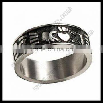 Custom Heart Celtic Claddagh Band ring