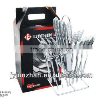 stainless steel hanging flatware with shelf and color box packing