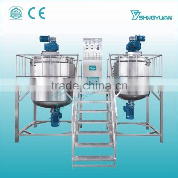 China Guangzhou Shangyu cosmetic machinery supplier shampoo/detergent liquid product homogenizing mixer tank