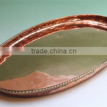 COPPER TRAY, COPPER SERVING TRAY, OVAL TRAY