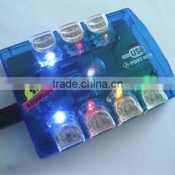 True High-Speed USB 2.0 7-Port Hub Splitter Cable Adapter for Laptop PC
