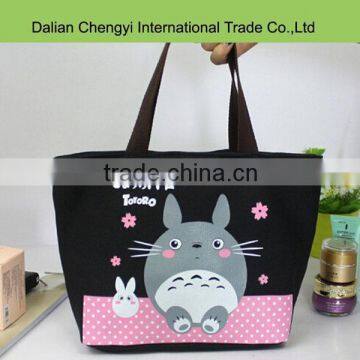 Factory price big size cartoon printing portable lunch bags