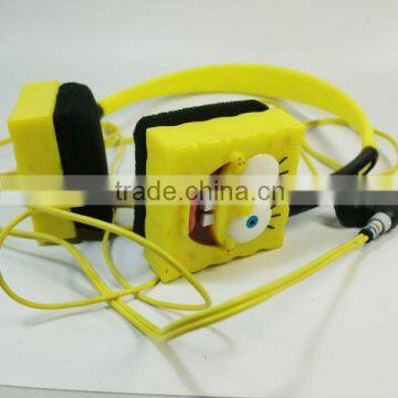 Plastic Headband Earbuds---Spongebob plastic Headband