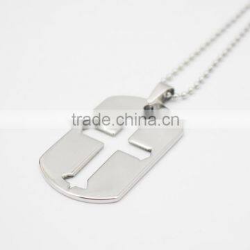 Engraved Cross Dog Tags Fashion Pendant Necklace photo-3