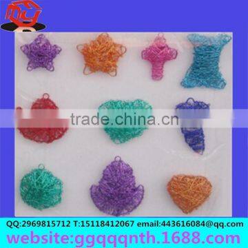 Christmas Ornaments Lamp Accessories Metal Silver Hand Woven Wire Bowknot Star False Pepper