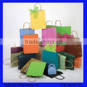 fancy design kraft paper bag with twisted handles