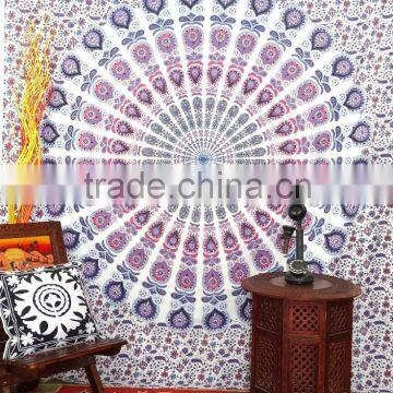 White Mandala Tapestry Bohemian Bedding Mandala Dorm Tapestry