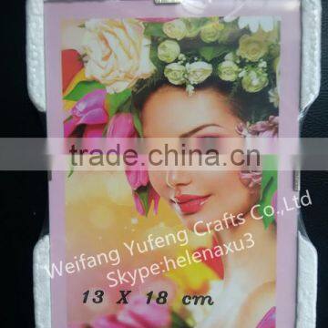 13x18cm glass clip photo frame with foam padding