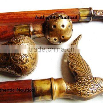 NAUTICAL ANTIQUE BRASS DIFFERENT DESIGN WALKING CANES-DECORATIVE WALKING CANES-BEAUTIFUL WALKING CANES Wk1178 photo-4