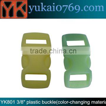 Yukai Color changing plastic 3/8 " buckles,quick side relase buckles for backpacks