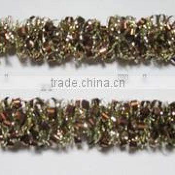 Coffee Color Decorative Shiny PET/PVC Christmas Tinsel Garland