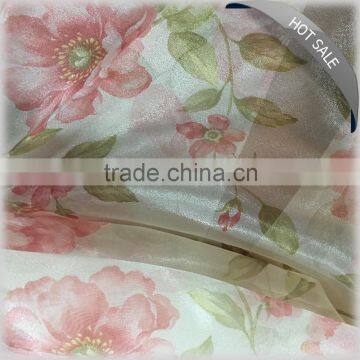 Custom new design high quality digital printing 100% silk tulle fabric