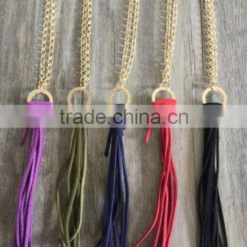 2015 Fall Winter Velvet Long Leather Tassel Necklace,Cheap Tassel Necklace Wholesale