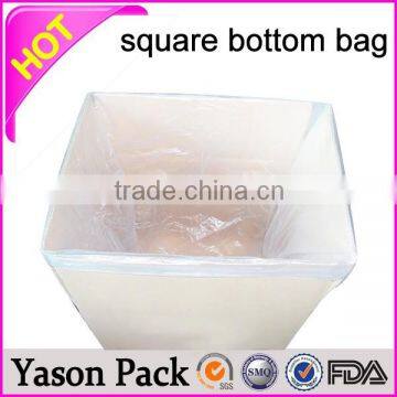 Yason square plastic tubing tand up bopp square bottom bags with mould and window bottom square