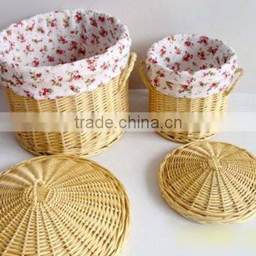 sets of 2 beautiful decorative honey wicker storage hamper with lids