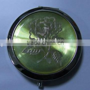 two sides round metal pocket mirror