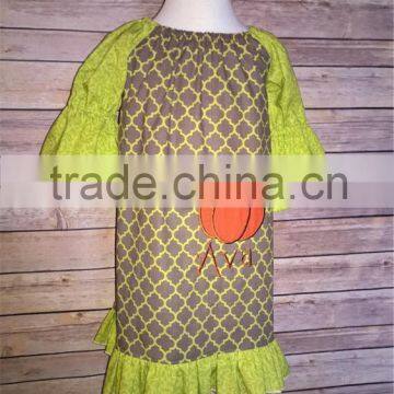 The newest design wholesale infant pumpkin halloween dress