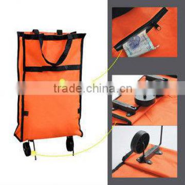 Folding shopping trolley bags on wheels with good quality