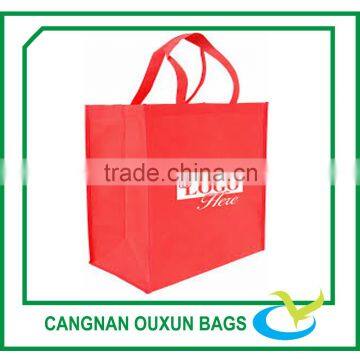 High quality logo pp red nonwoven bag with silk-screen printed